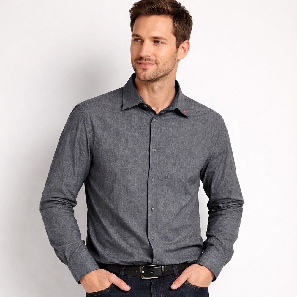 Merrell Gray Casual Button Down Shirt